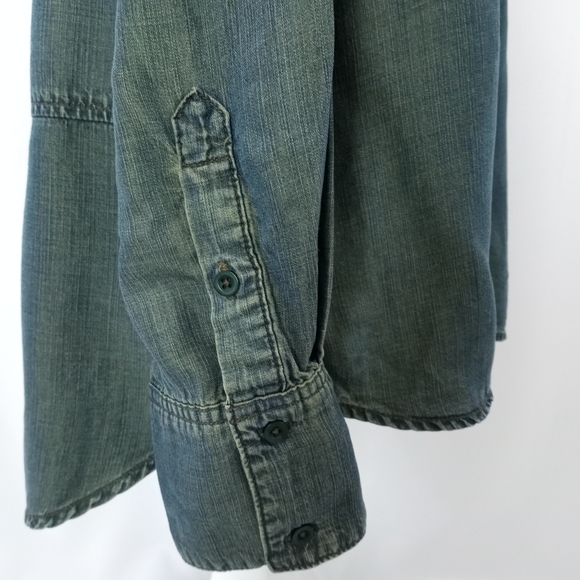 Bella Dahl Tencel Chambray Hi/Low Button Down Shirt - Picture 6 of 11